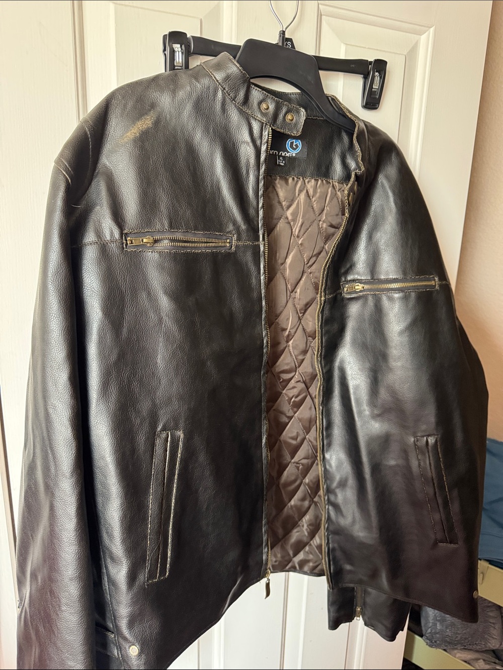 Men's Black Leatherlike Jacket by Burn Sloe
